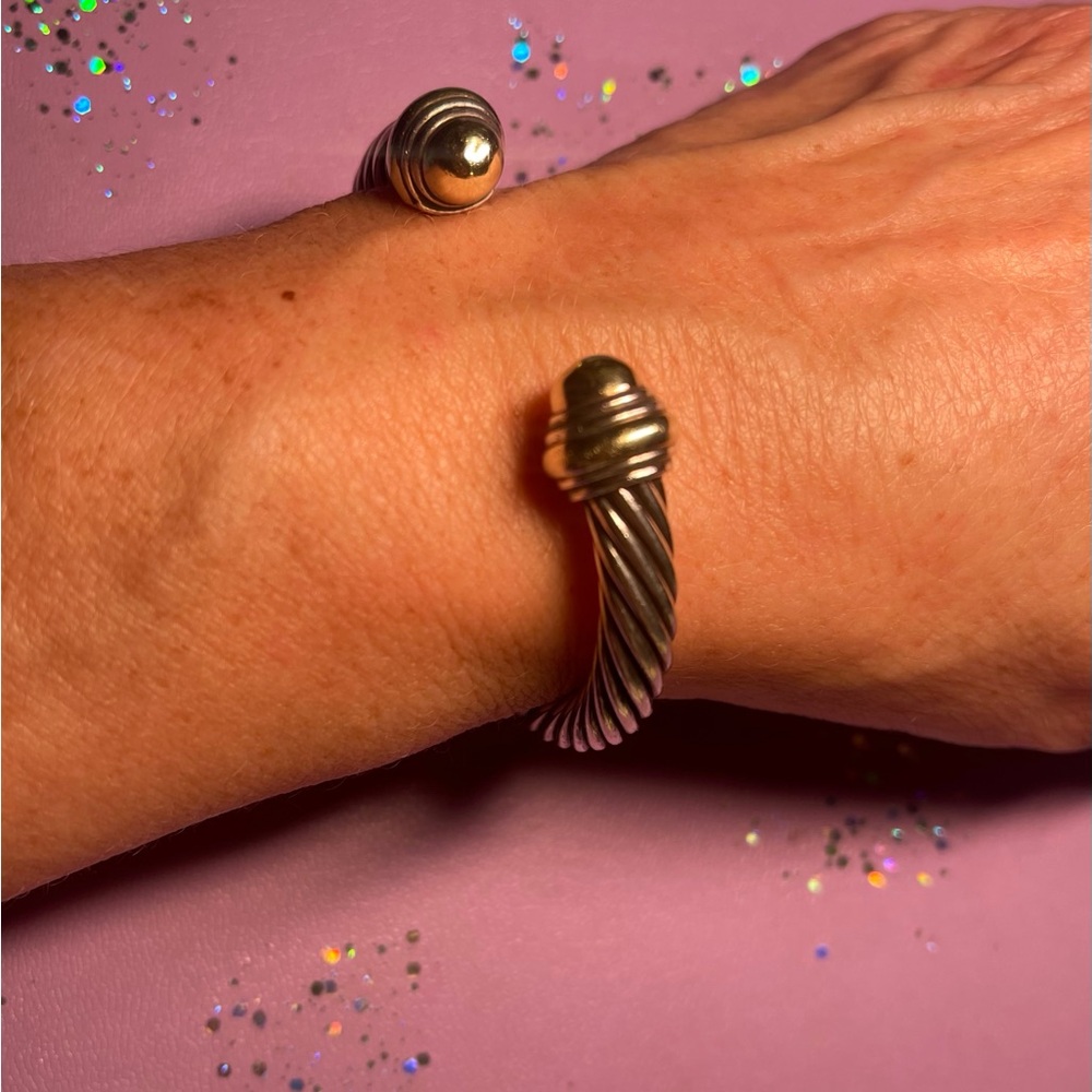 David Yurman Classic Gold & Silver  Cable bracelet is timeless 7mm - Picture 7 of 14